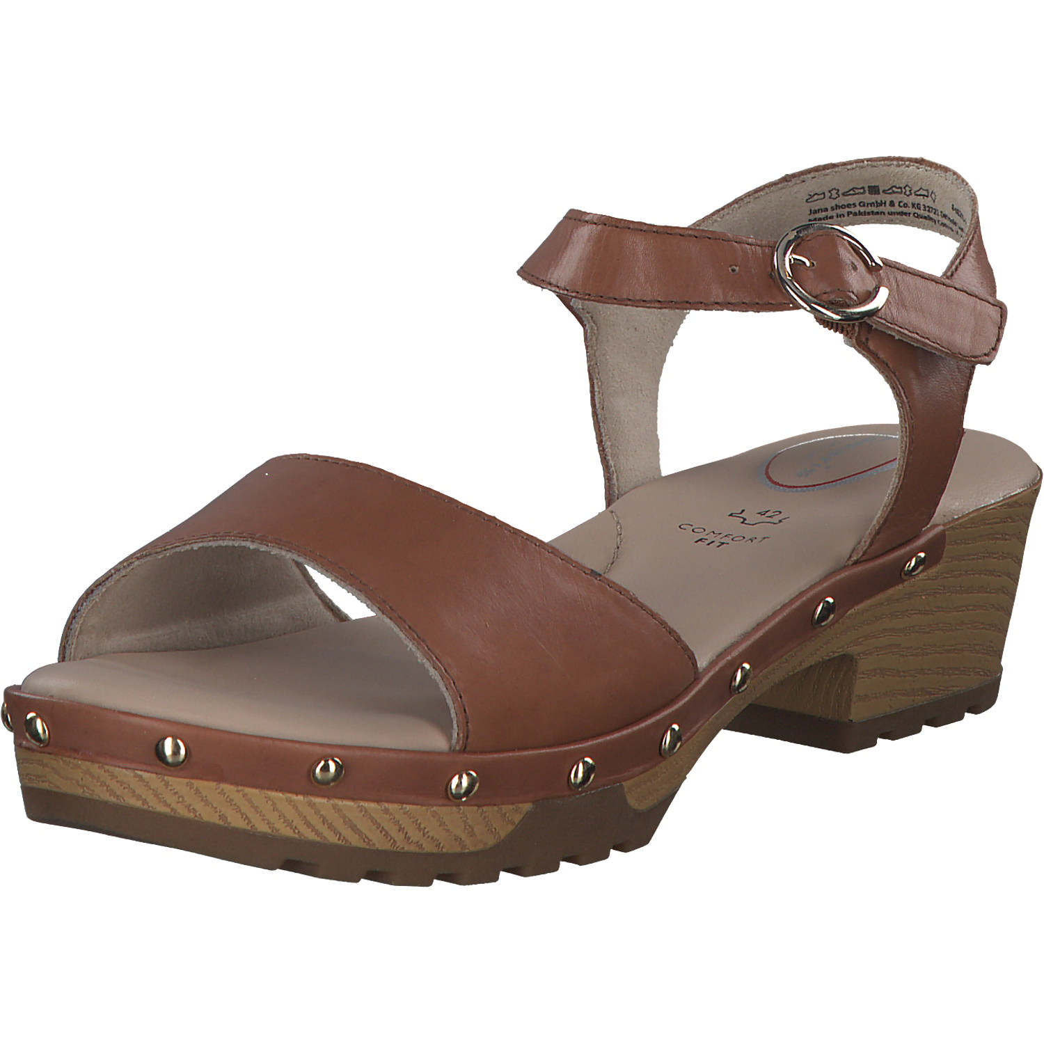 Jana Shoes 88205, Plateau-Sandaletten, Damen, cognac