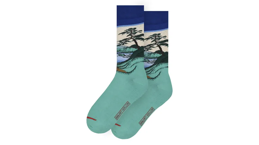 MuseARTa Unisex Socken Katsushika Hokusai - Mount Fuji blau