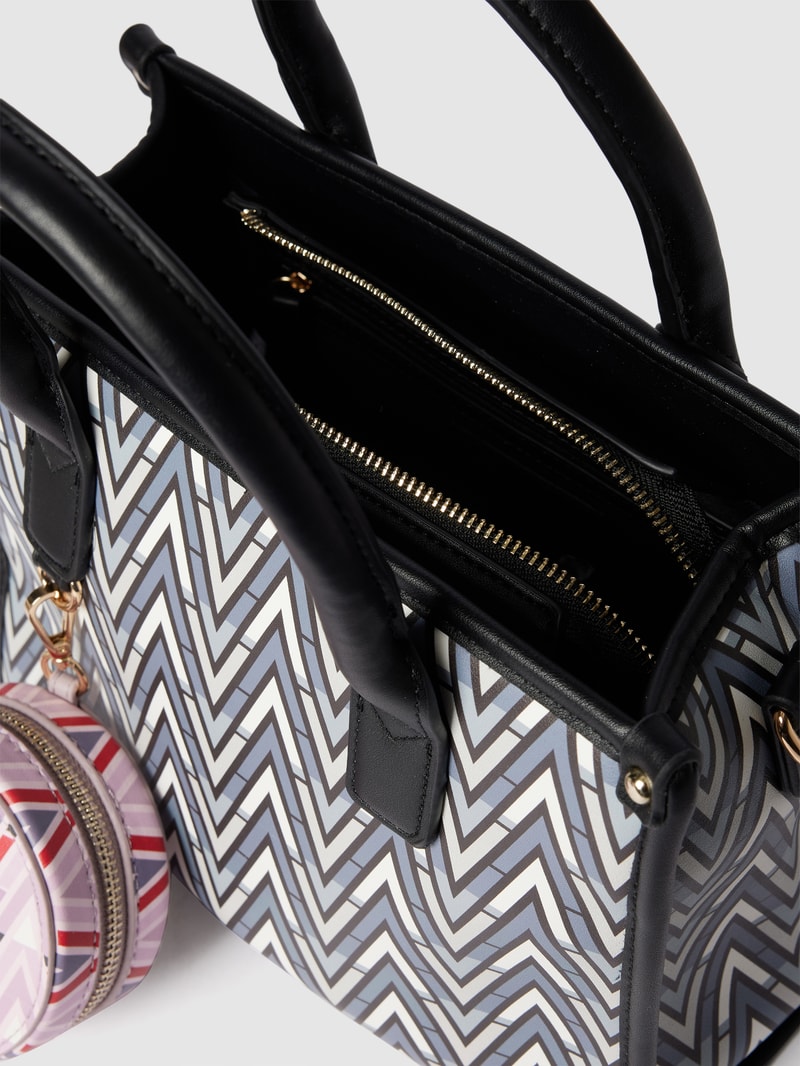 Handtasche mit Allover-Logo-Muster in schwarz
