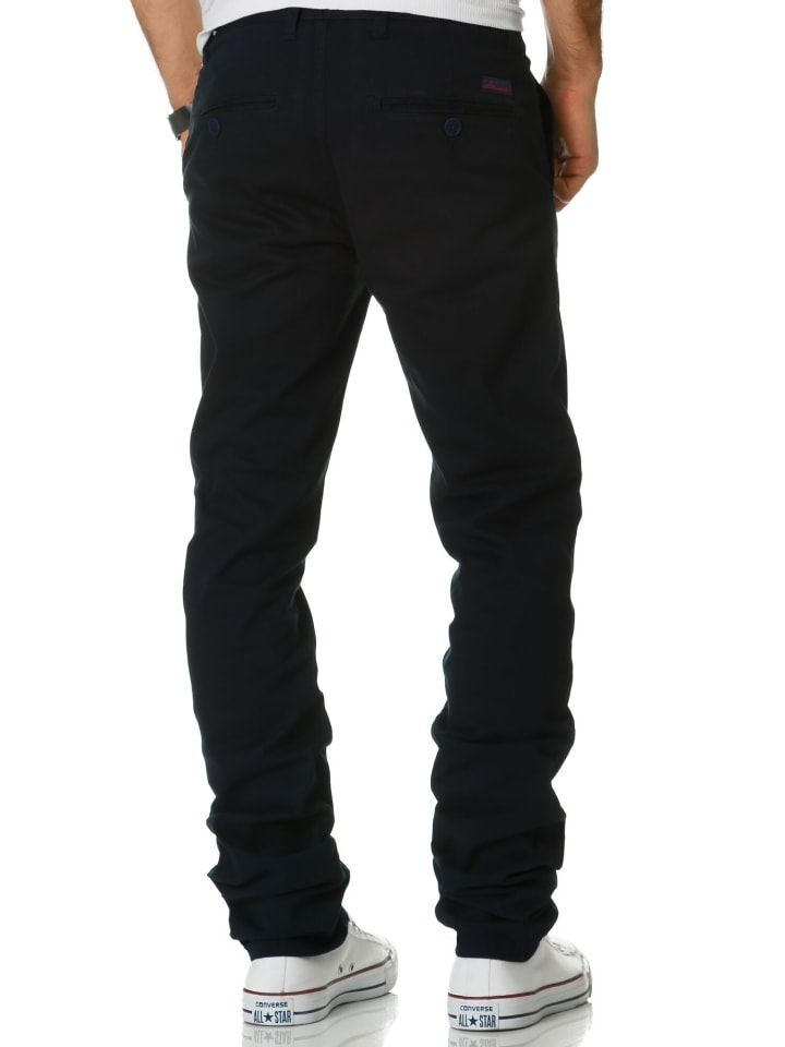 Amaci&Sons Slim Fit Chino mit Stretch WASHINGTON in Navyblau günstig kaufen
