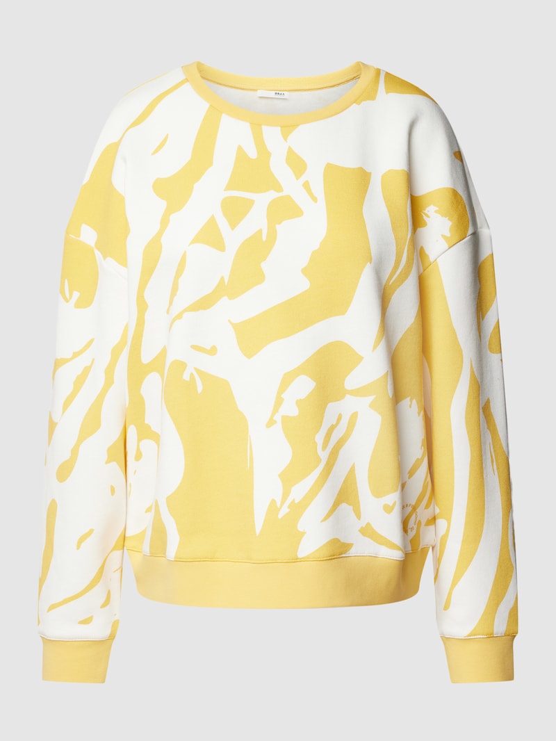 Sweatshirt mit Allover-Muster Modell 'Bo' in gelb
