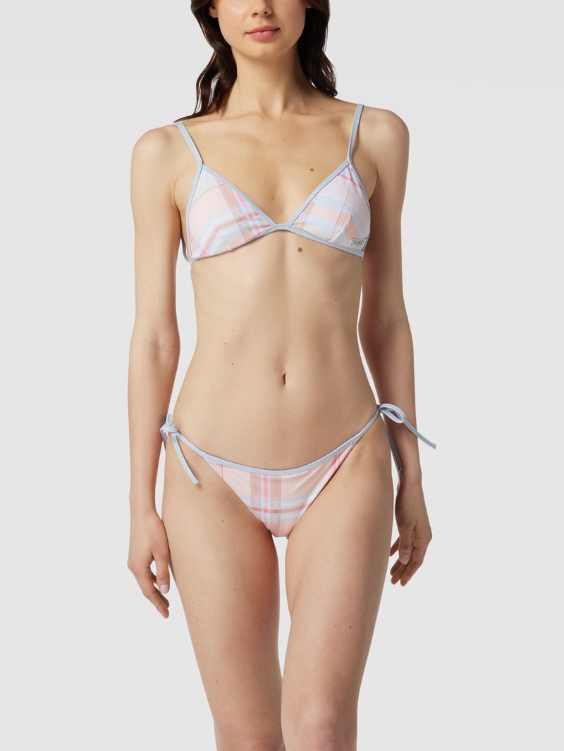 Bikini-Oberteil mit Glencheck-Muster in rosa