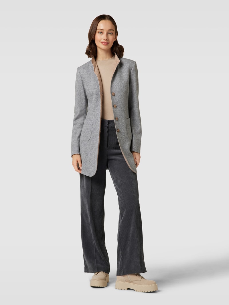 Blazer mit Stehkragen in silber