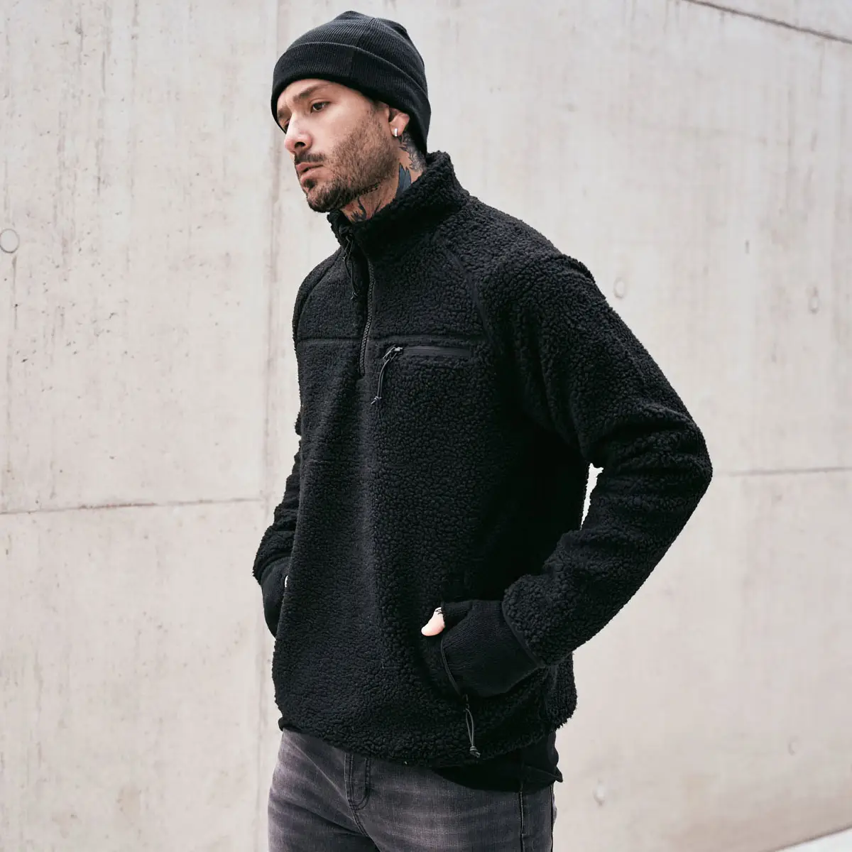 Teddyfleece Troyer schwarz