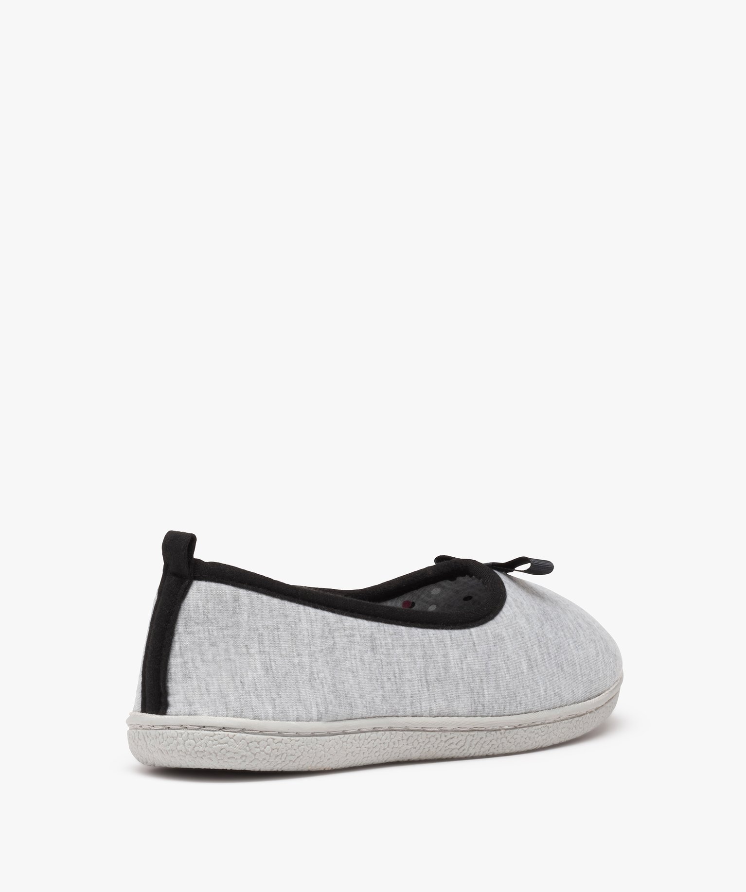 Chaussons femme ballerines en jersey à bord contrastant gris | GEMO