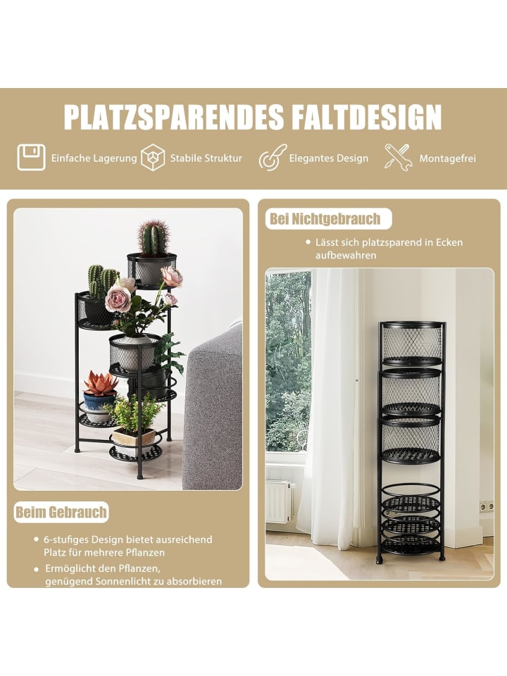 COSTWAY Pflanzenständer 6 Etagen in Schwarz günstig kaufen onesize