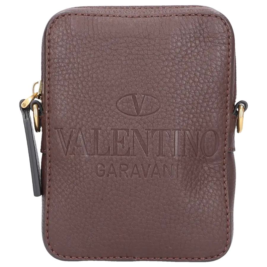 Valentino Garavani - Schultertasche IDENTITY Kalbsleder - braun