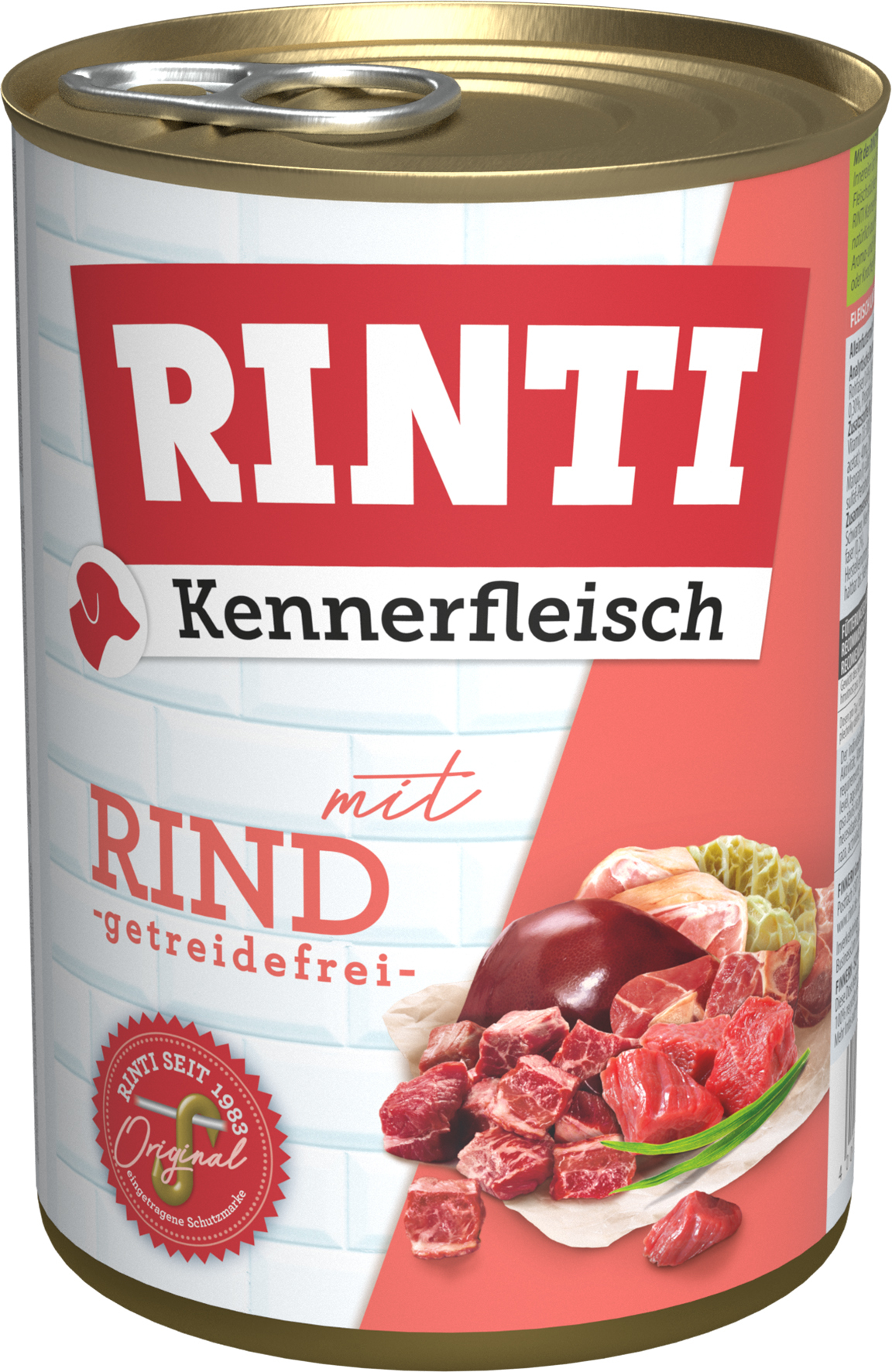 RINTI Hundenassfutter RINTI Kennerfleisch Rind 24x400 g