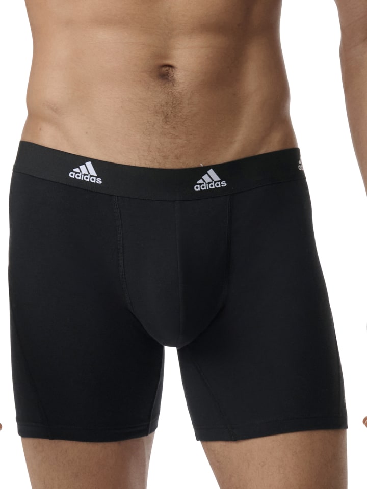 adidas Trunk Boxer Brief mit längerem Bein - Active Flex Cotton in Schwarz günstig kaufen