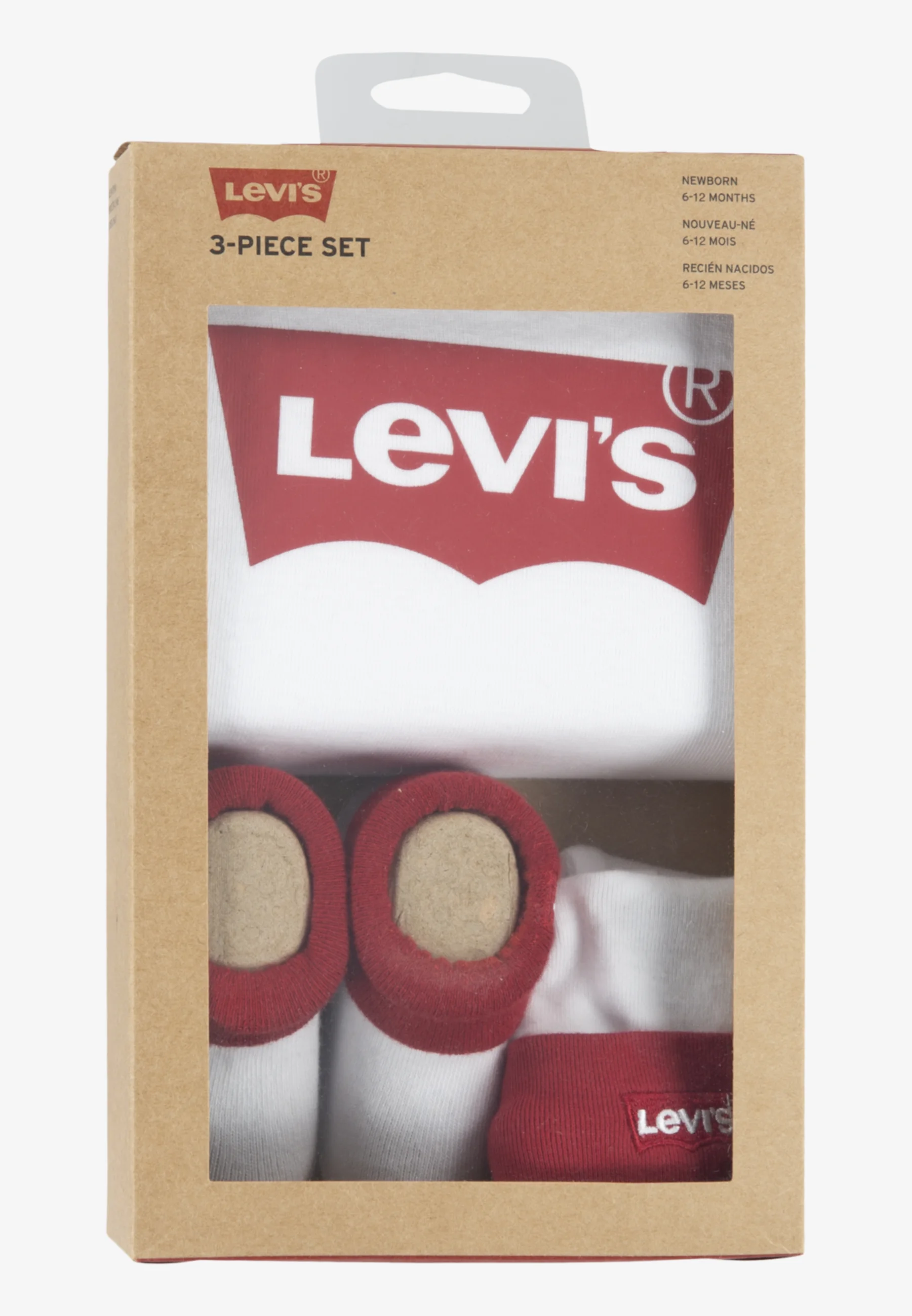 Conjunto unisex de mono, gorro y botín con alas de murciélago de Levi's® - Regalo para baby shower