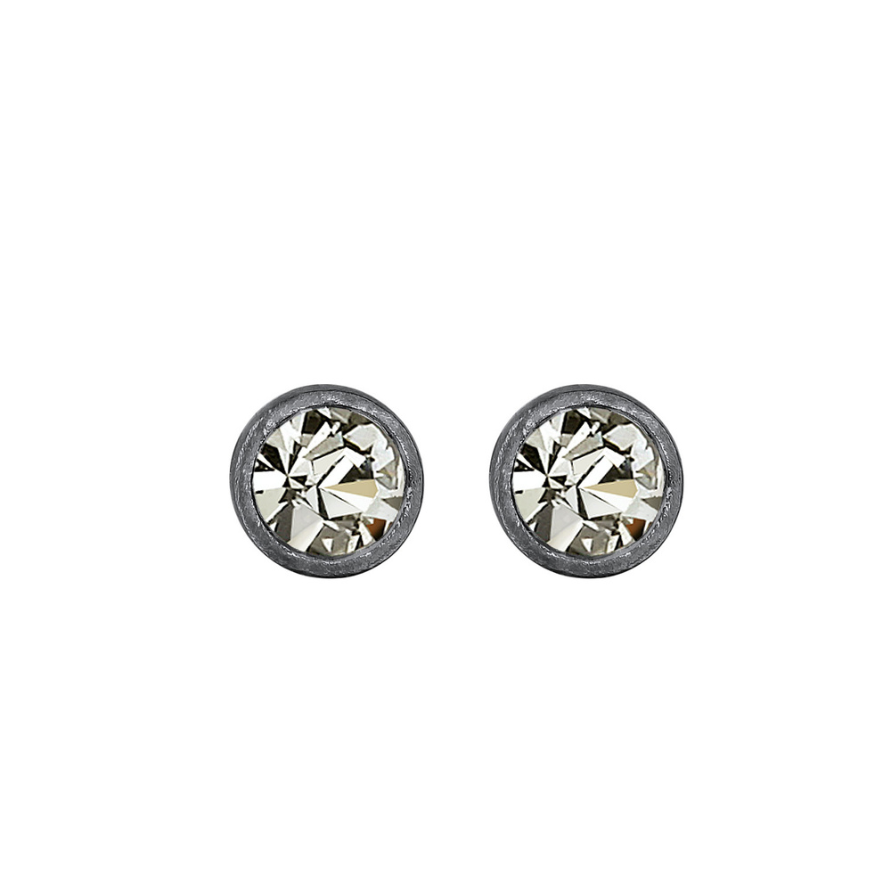 KUZZOI KUZZOI Boucles d'Oreilles Hommes clous d'oreilles ronds Modern Basique avec crist Boucles d'oreilles