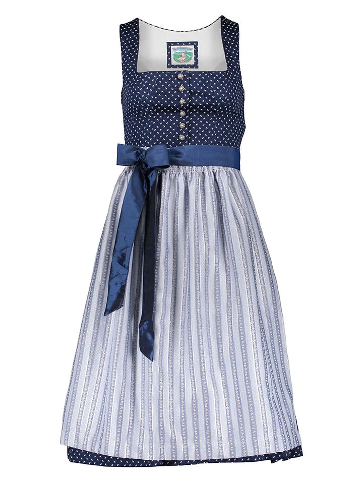 Turi Landhaus Dirndl in Dunkelblau/ Hellblau günstig kaufen