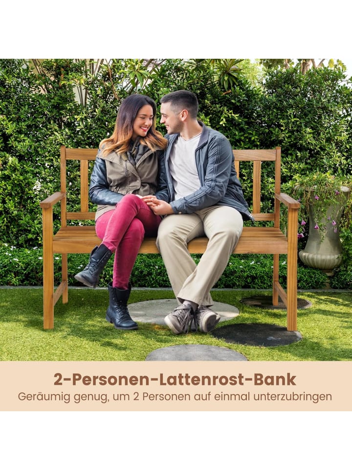 COSTWAY Gartenbank 2 Sitzer in Hellbraun günstig kaufen onesize