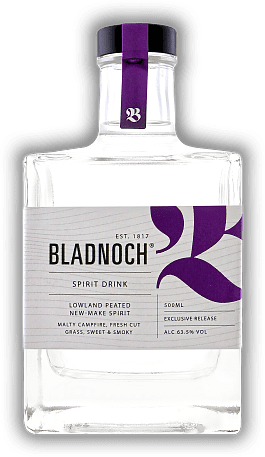 Bladnoch Spirit Drink Peated New Make Spirit 63,5% Bladnoch Spirit Drink Peated New Make Spirit 63,5% Bladnoch Spirit nun auch in der schwer getorften Version. 0,5	 Liter - Vol 63,5%