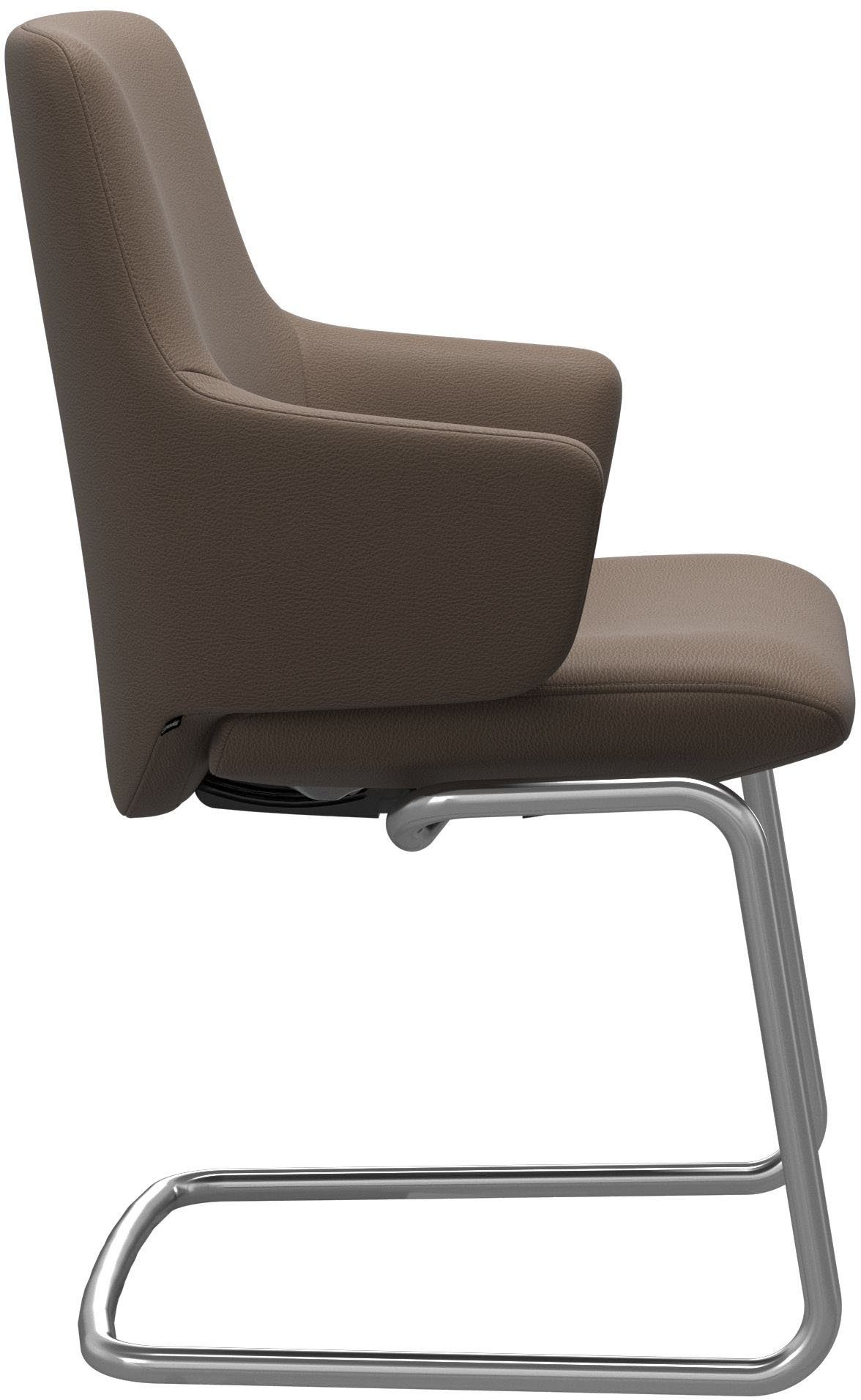 Stressless® Polsterstuhl Laurel, Low Back mit Armlehne, Größe L, mit Beinen aus Stahl in Schwarz matt