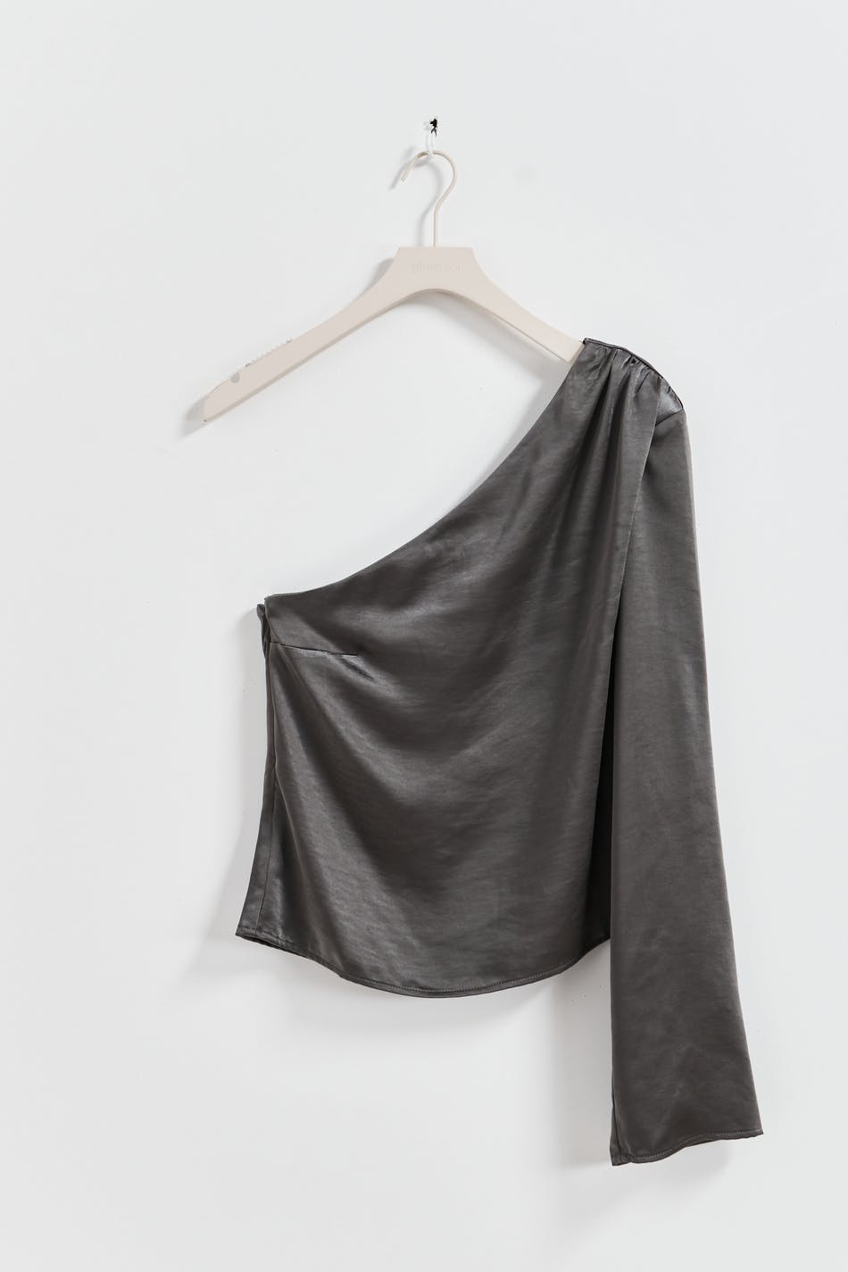 One shoulder satin blouse