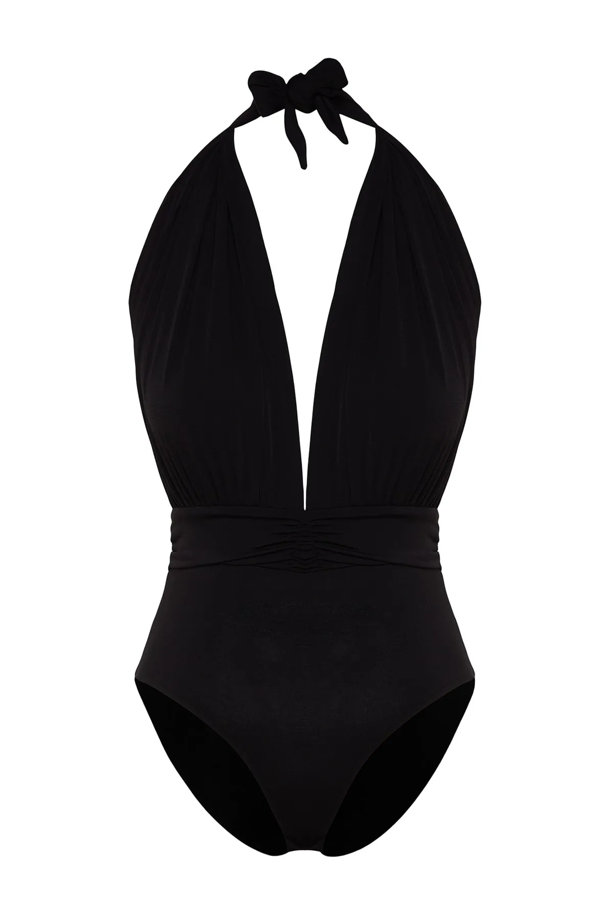 Trendyol Collection  Schwarzer geraffter Body TPRSS21BD0126