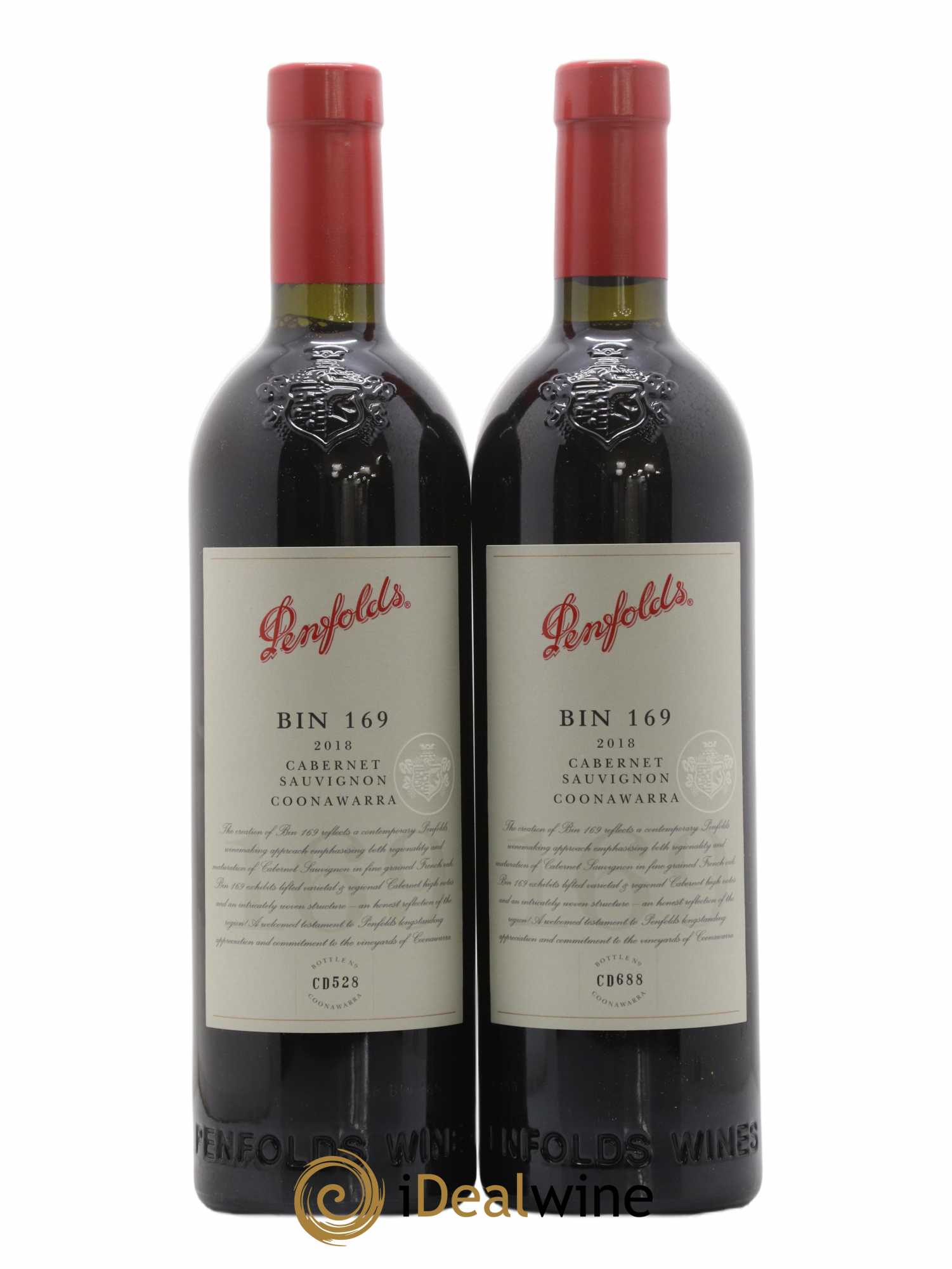 Coonawarra Penfolds Wines Bin 169 Cabernet sauvignon  2018 - Lot de 2 Bouteilles