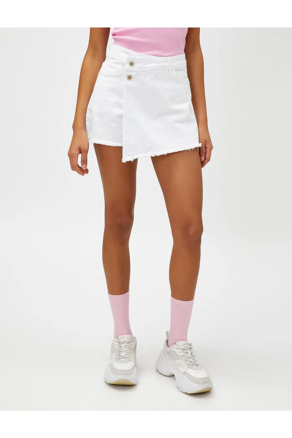 Koton  Denim-Shorts, Rock, Taschendetails, Baumwolle, geknöpft