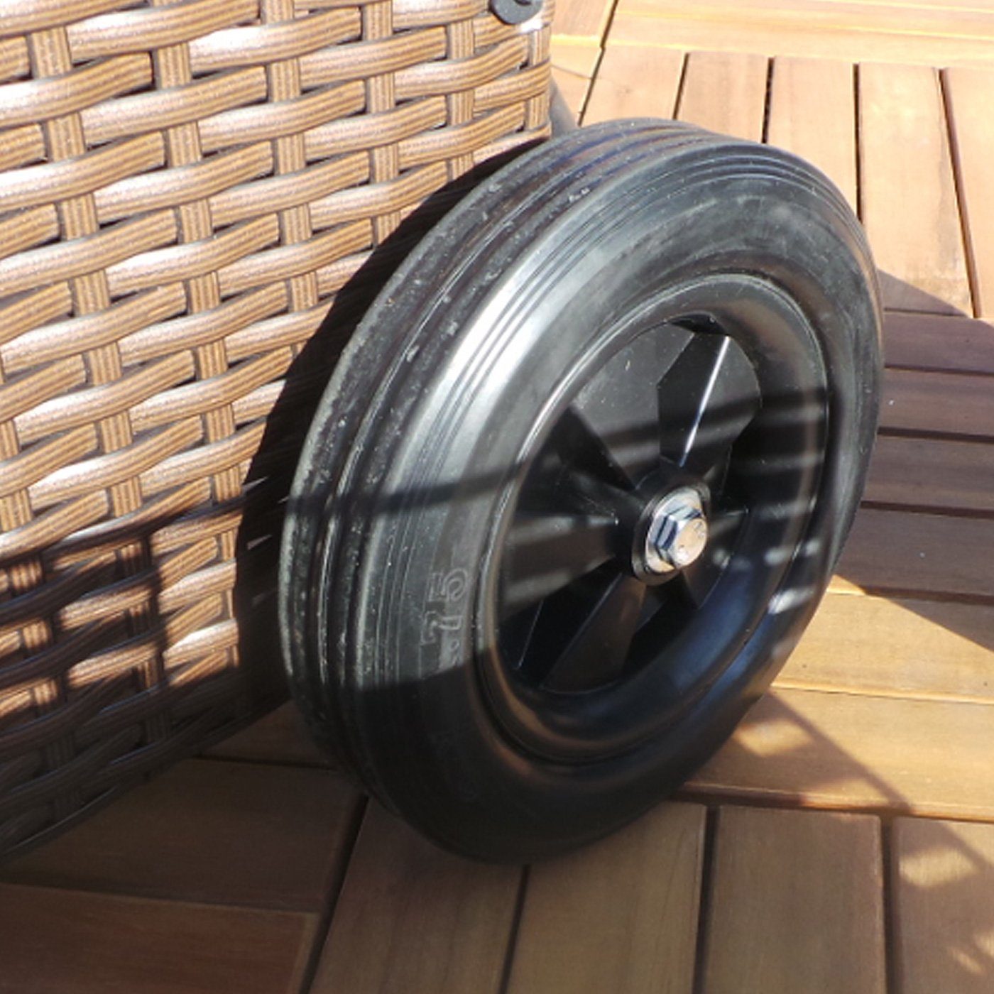 Swing&Harmonie Gartenliege Polyrattan Garten Liege Rattan Sonnenliege mit Räder, inkl. Auflagen und Nackenkissen - rollbar