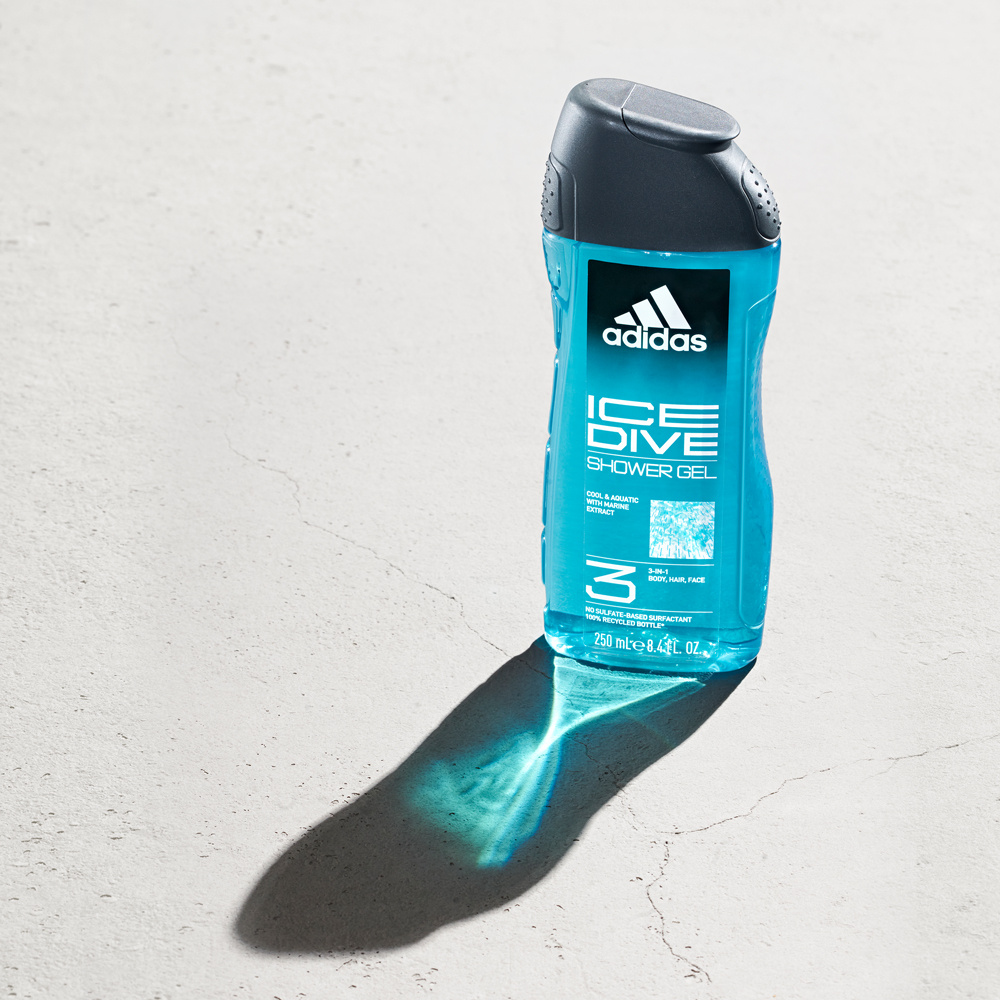 adidas Ice Dive - Parfum frais et aquatique, Vegan et testé dermatologiquement. Gel douche - 250 ML