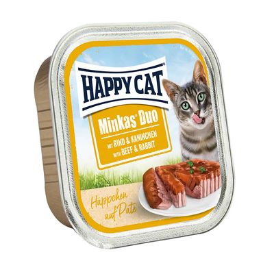 Happy Cat Minkas Duo Häppchen auf Paté Schälchen 24 x 100 g