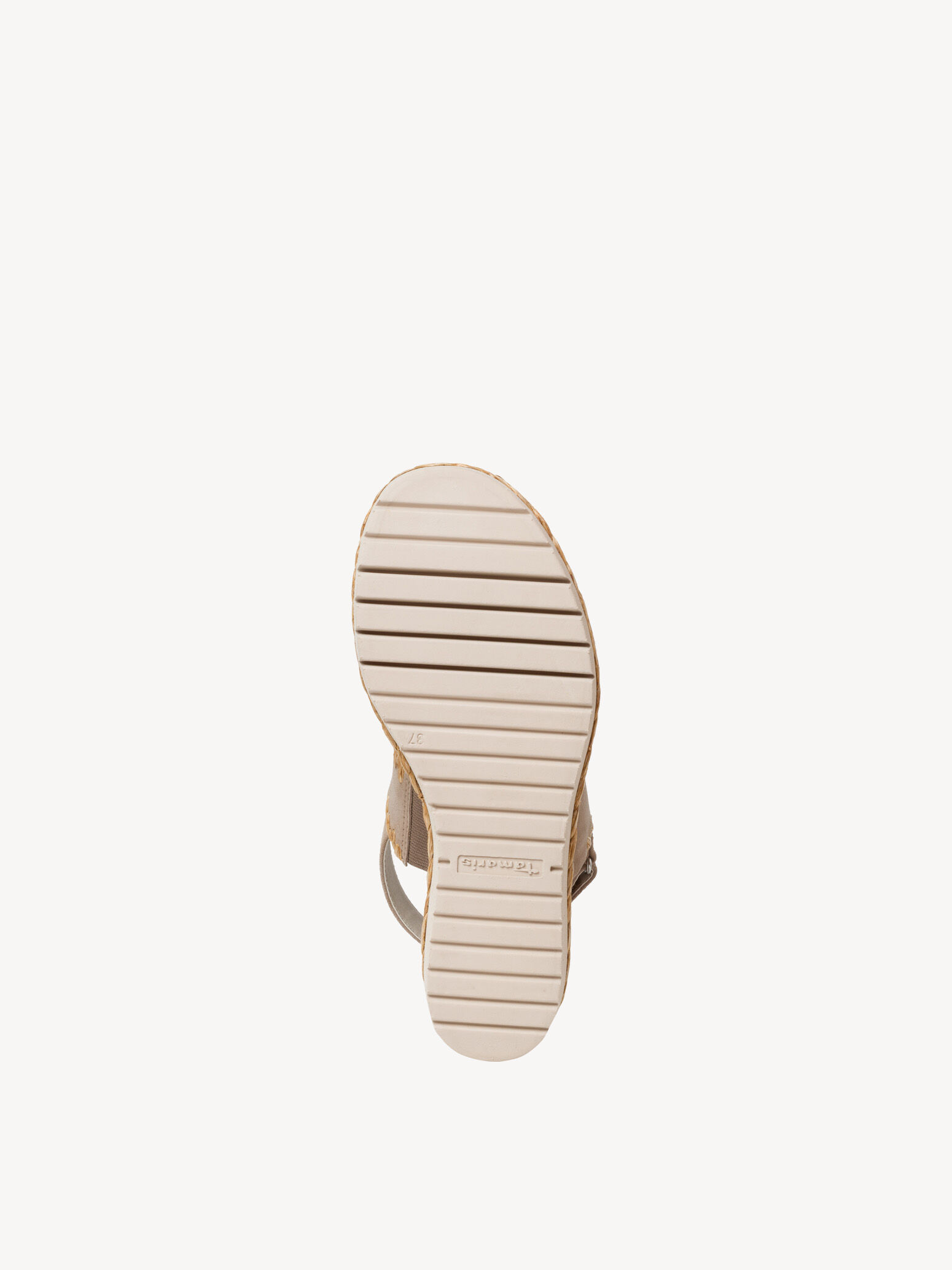 Sandale à talon en cuir - beige