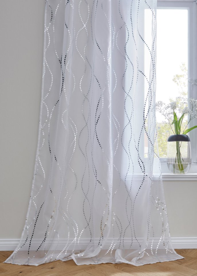 Gardine mit Glanz Druck (1er Pack)