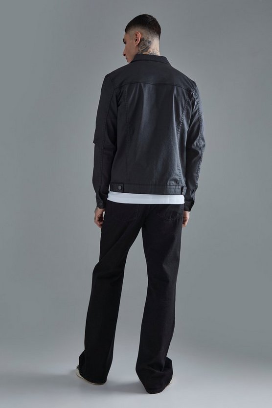 Tall beschichtete Jeansjacke