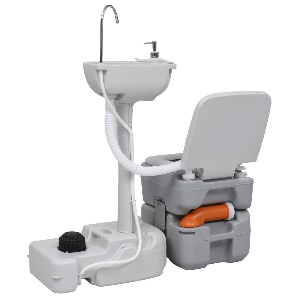 DOTMALL Campingtoilette Reisetoilette und Waschbecken-Set, Tragbar