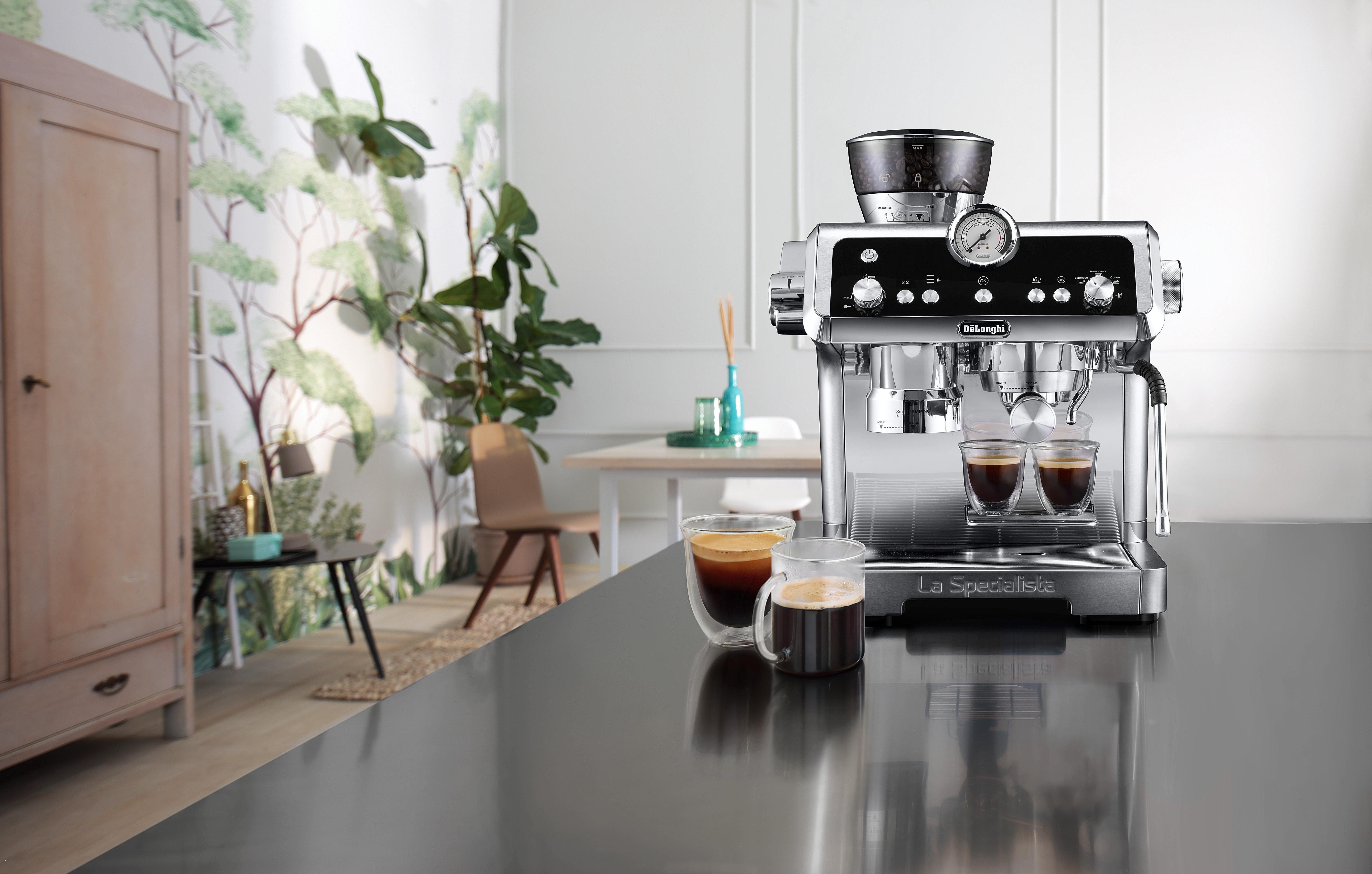 De'Longhi Siebträgermaschine La Specialista Prestigio EC 9355 metall (EC9355.M), SensorGRINDING Technology, Tamper, 2l Wassertank, Dampflanze