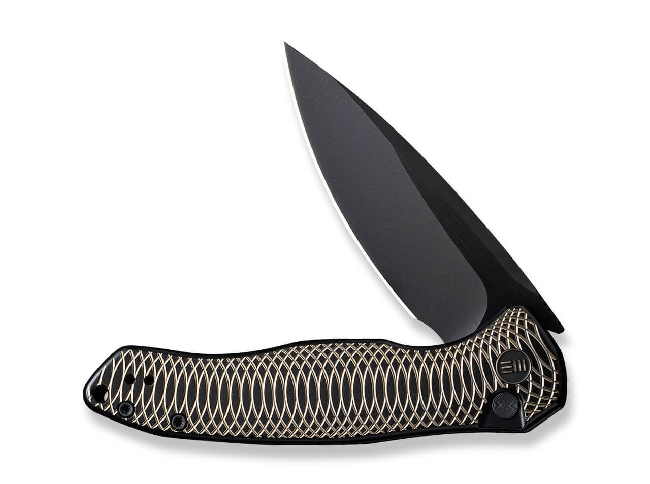 Button Lock Kitefin Titanium Black & Golden Ripple