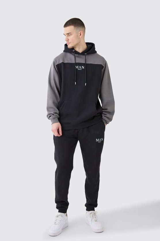 Tall Man Roman Colorblock Trainingsanzug mit Kapuze