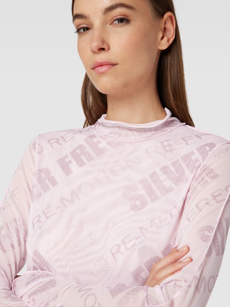 Longsleeve mit Allover-Muster in rosa