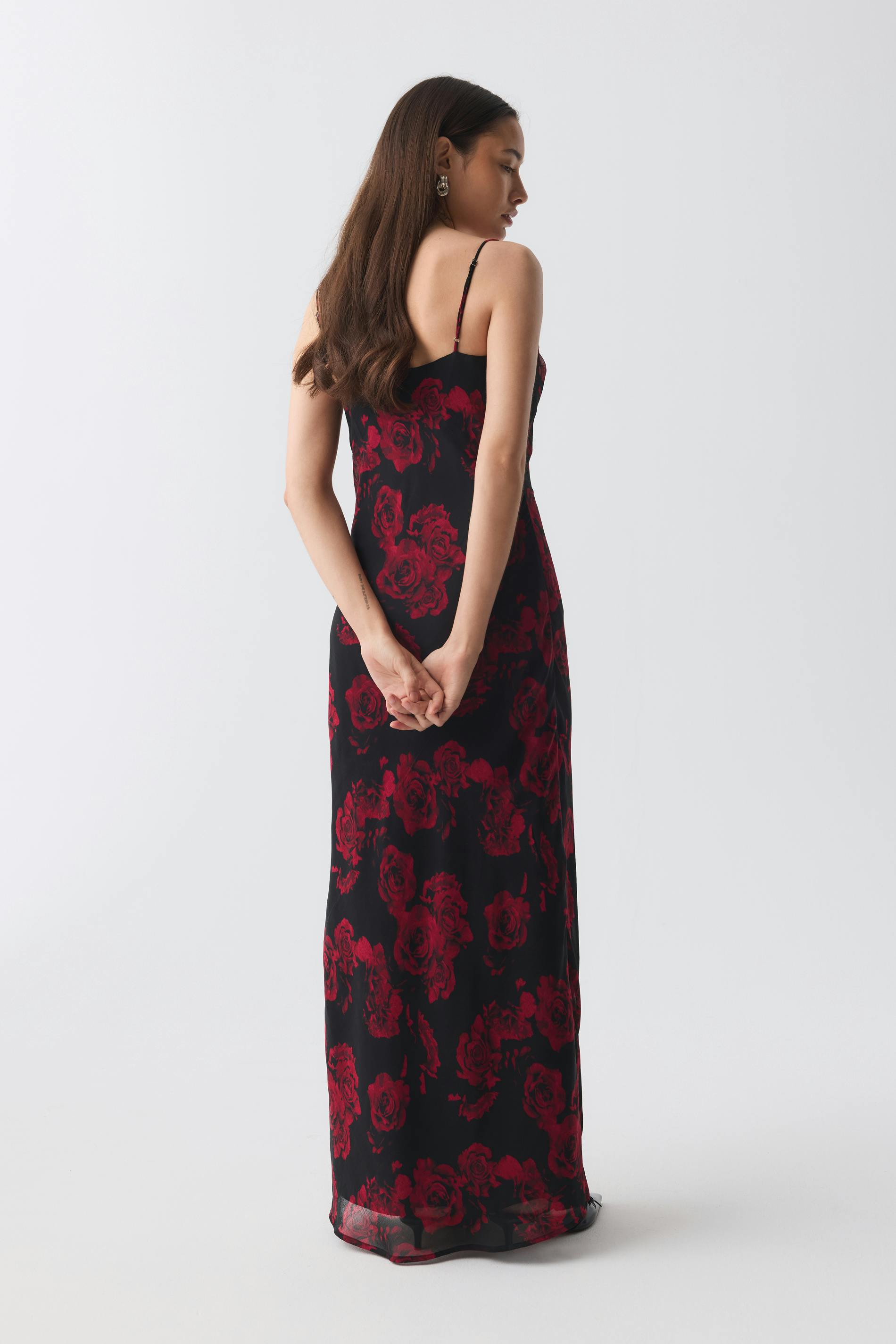 Cowl neck maxi dress