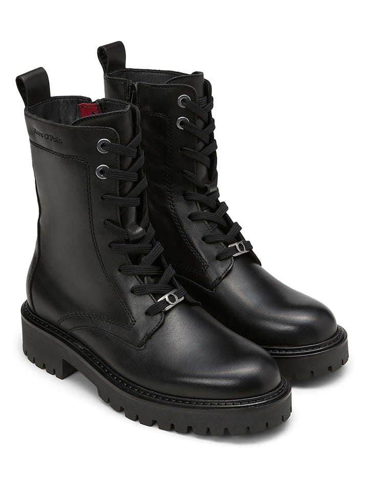 Marc O'Polo Shoes Leder-Boots in Schwarz günstig kaufen