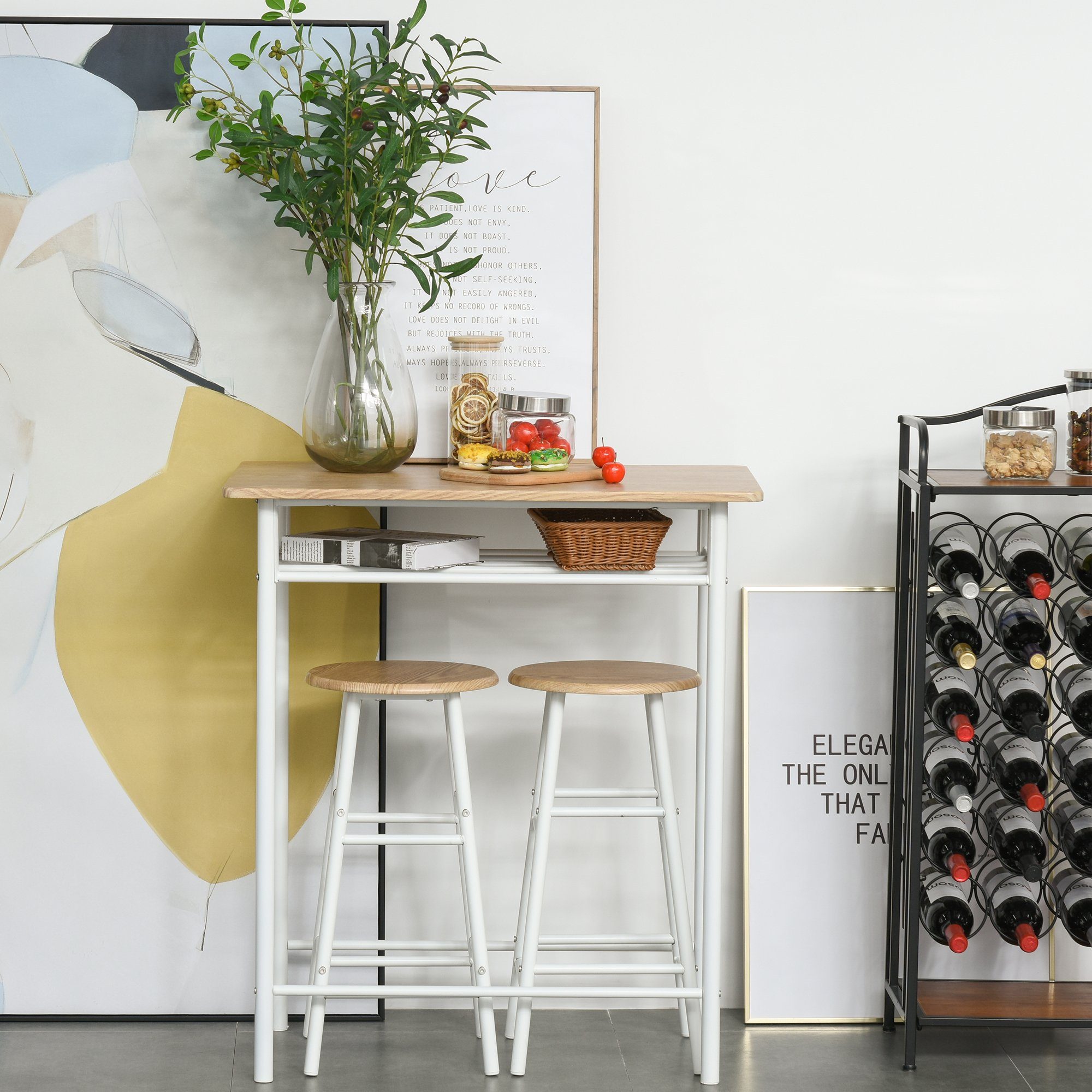 HOMCOM Bargruppe Bartisch-Set