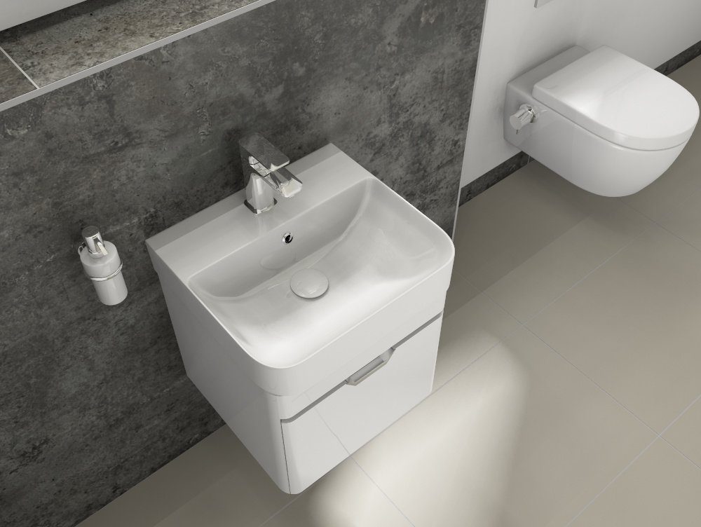 Aqua Bagno Badmöbel-Set Aqua Bagno Bad-Set Piccolo Gäste-WC-Set Gästebad, (2-St)