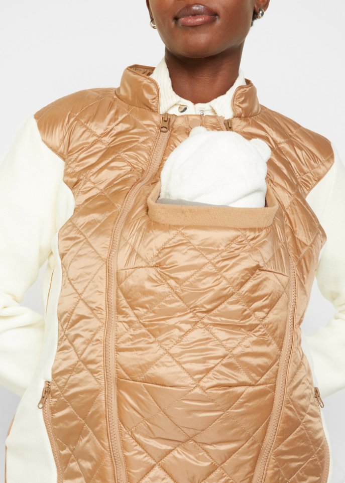 Teddyfleece-Umstandsjacke / Teddyfleece-Tragejacke