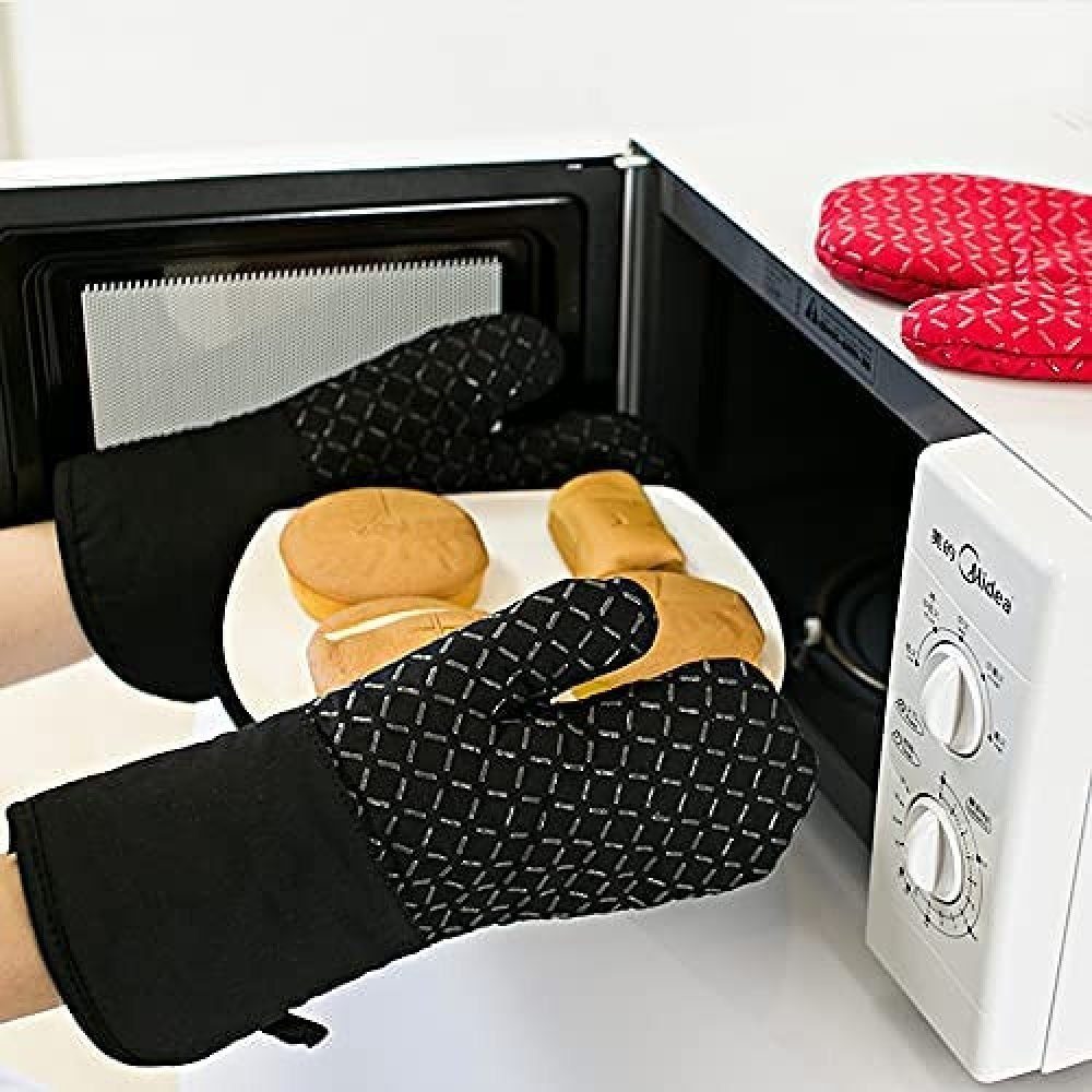 LENBEST Topflappen Backofenhandschuhe,Ofenhandschuhe Hitzebestaendig, (4-tlg)