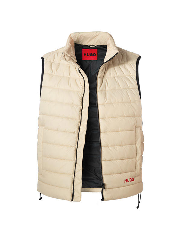 HUGO, Steppweste, Mikrofaser wasserabweisend, hellbeige