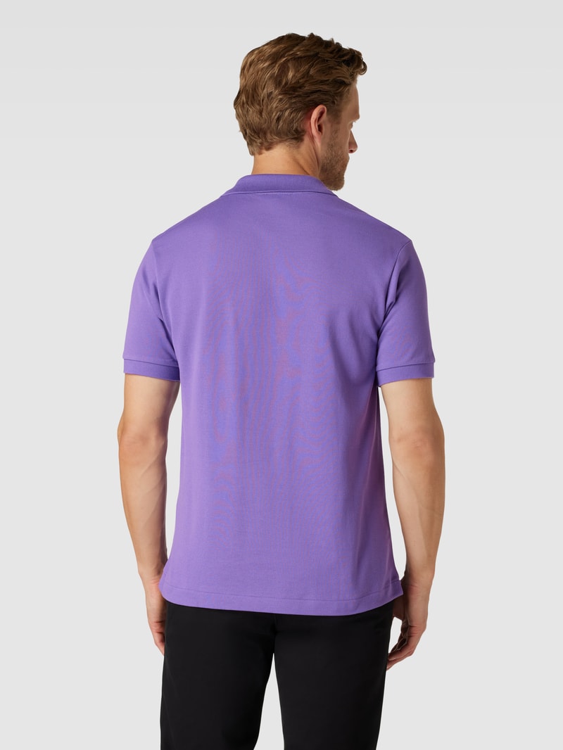 Poloshirt mit Logo-Stitching in lila