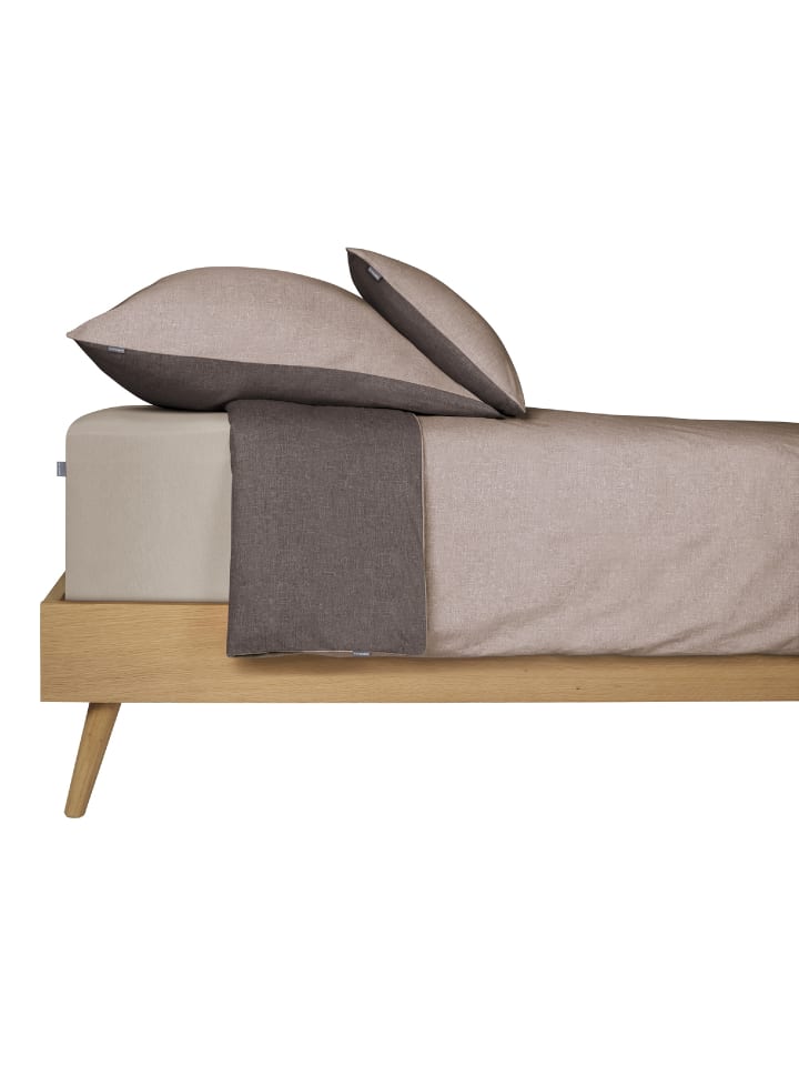 Schiesser Renforcé Bettwäscheset Doubleface in Taupe-Dunkelgrau günstig kaufen