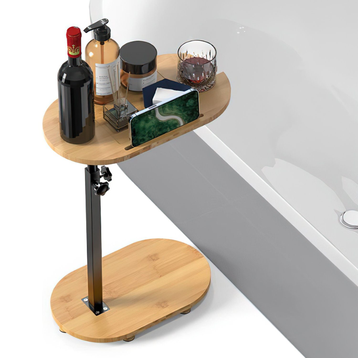 TOPMELON Beistelltisch Klappbarer Laptoptisch Sofatisch Wannenablage holz