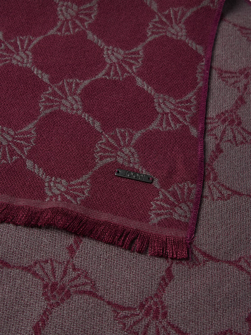 Schal aus Viskose mit Allover-Muster Modell 'Felix' in bordeaux rot