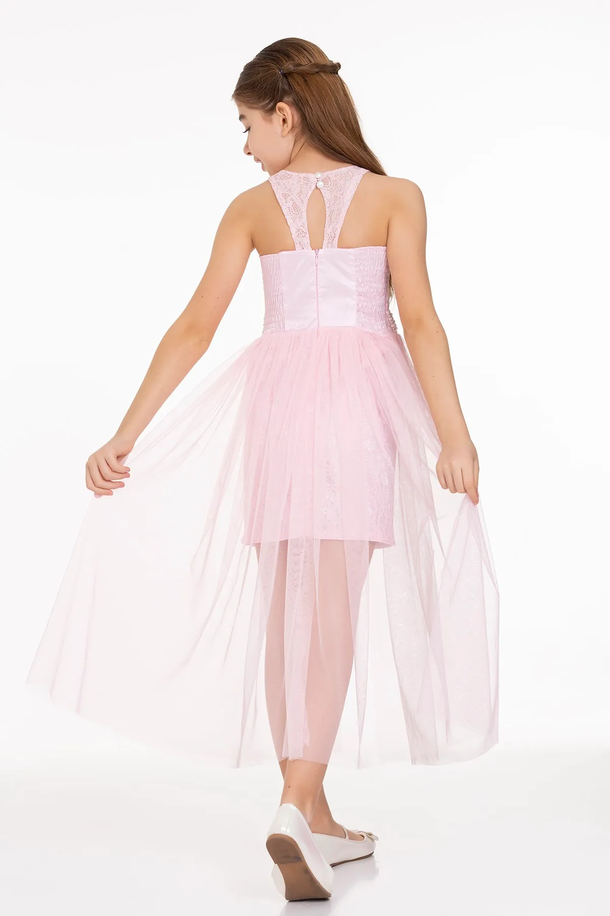 AHENGİM  Mädchen-Abendkleid, Perlenstein-Tüll-Mädchen-Abendkleid Ak2229