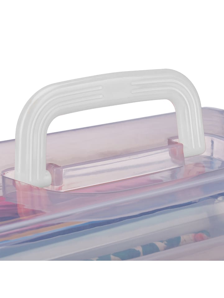 relaxdays Aufbewahrungsbox in Transparent/ Weiß - (B)33 x (H)14,5 x(T)19 cm günstig kaufen onesize