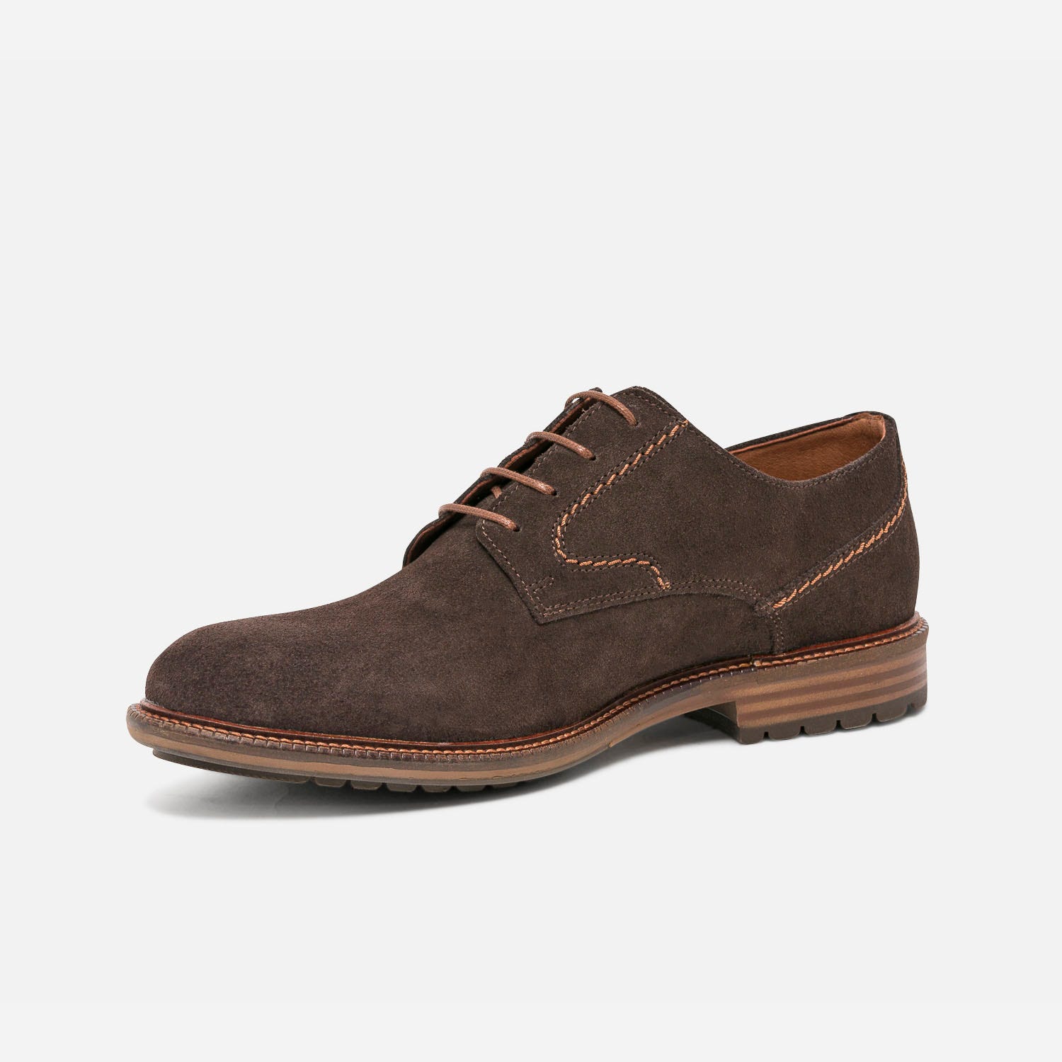 Derby marron en cuir velours éco-conçu