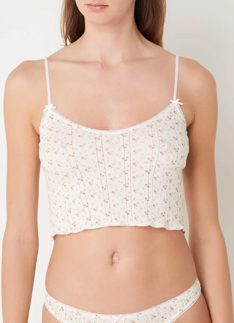 Cou Cou Intimates  The Cami crop top van biologisch katoen met bloemenprint