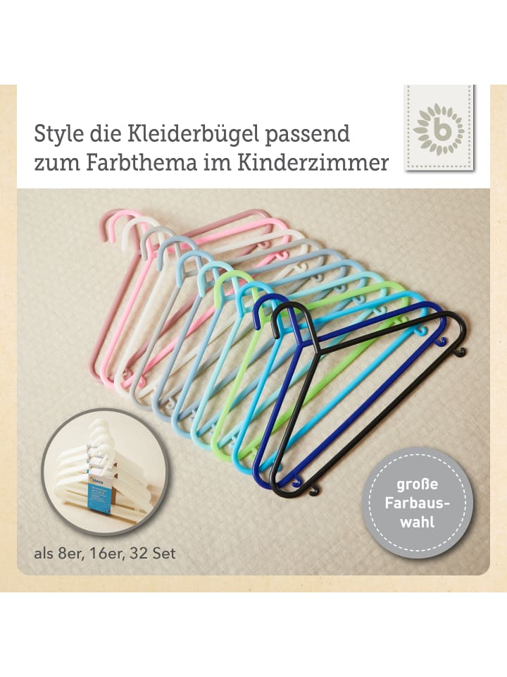 Bieco Spielwaren Kleiderbügel Kinder 16 St. in Weiß günstig kaufen onesize